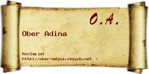 Ober Adina névjegykártya